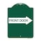 Signmission Front Door With Right Arrow, Green & White Aluminum Architectural Sign, 18" x 24", GW-1824-24389 A-DES-GW-1824-24389 - alternate 1